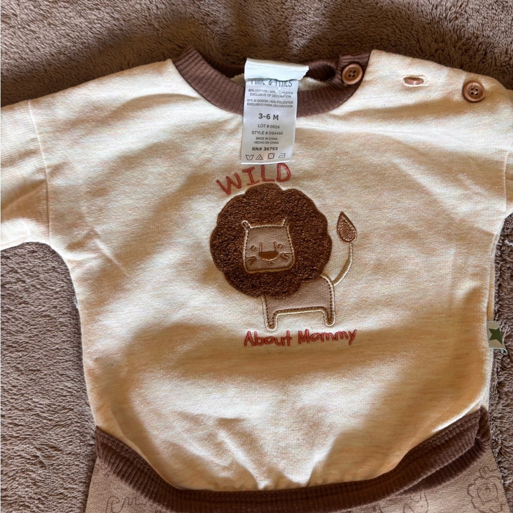 Millie & Myles Baby Boys Lion Sweatshirt and Joggers Set 3-6M D94490 - Picture 3 of 4
